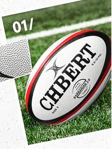 CHBERT British Rugby PU Machine-Stitched Training And Match Ball Size 5 Red Black White - Multicolor - View 9