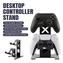 Universal 2-Tier Aluminum Alloy Game Controller Stand, Dual Gamepad Holder With Anti-Slip Rubber Pads & Weighted Base, Desktop Gaming Organizer For Switch Pro, Steam, PC & All Mainstream Console Controllers - View 9