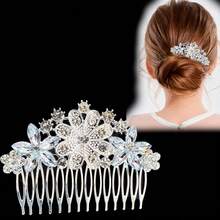 Bridal Hair Comb Wedding Accessory Alloy Rhinestone Hair Comb Party Headpiece - Silver - View 2