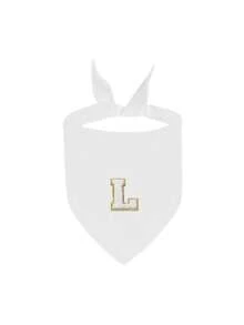 1pc Personalized White Pet Scarf Featuring Letter Designs-A Great Gift And Pet Accessory. Choose A Backpack Customized With Your Furry Friend's Initial; It Is Perfect For Hiking, Camping, Traveling, And Park Walks With Small To Medium-Sized Pets. - White - View 29