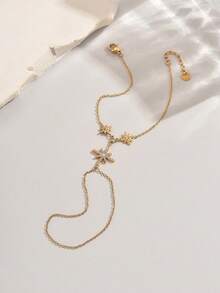 LIEBEIRIS 1 buah Gelang Jari Stainless Steel Bintang Delapan Berlapis Emas 18K yang Indah, Cocok untuk Pemakaian Sehari-hari Wanita dan sebagai Hadiah - Yellow Gold - View 4