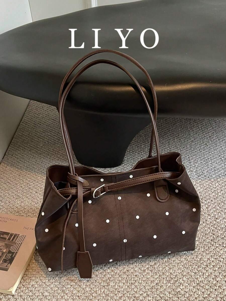 Women's Tote Bag, Fashionable Strap Decor Shoulder Bag, Commute Versatile Outing Handbag