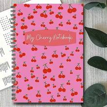 1pc 2D Flat Pink Cherry Bow Pattern A5 Spiral Notebook, Student And Office Notepad, Creative Planner And Diary Notebook, Suitable For Professionals, Students, And Office Use - 1 Pack (50 Sheets, 100 Pages) - View 6
