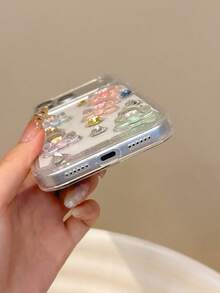 奢華透明亮片多巴胺水鑽熊手機殼，適用於 Apple 16ProMax、新 15Pro/14plus、時尚小眾 13 女性款 12pro/11 防震保護殼，適合 17promax 17pro 17 17Air 智慧型手機保護殼，送給家人、朋友、同學的新年與情人節最佳禮物 - 彩色 - 查看 7