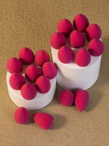 20pcs/30pcs Dual-Use Wet & Dry Makeup Sponges, Multi-Color Latex-Free Reusable Washable , Soft Flawless Makeup Applicators For Powder, Liquid, Makeup Design, Travel Essential - Hot Pink - View 3