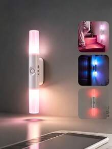 1pc RGB Motion Sensor Night Light, Magnetic Wall Light, USB Rechargeable LED Light, Christmas Decor Light, Suitable For Indoor Bedside Lamp, Closet Light, Hallway, Stairs - Multicolor - View 8
