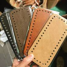 4pcs PU Leather Crochet Bag Bottom, 7 X 3 Inch Rectangular Bag Base Cushion Bottom Shaper With Holes, Suitable For DIY Crochet Bag, Shoulder Bag, Wallet Making, Earth Tone, DIY Wallet Making - Multicolor - View 16