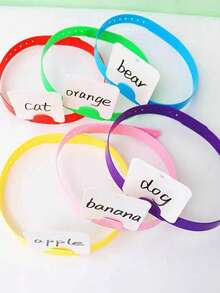 6 buah Bando Kartu Sisip, 6 Warna, Bando yang Dapat Diatur, Permainan Interaktif, Alat Pengajaran Berwarna-warni, Permainan Literasi, Cocok untuk Ruang Kelas, Perlengkapan Permainan Pesta - MultiWarna - View 3
