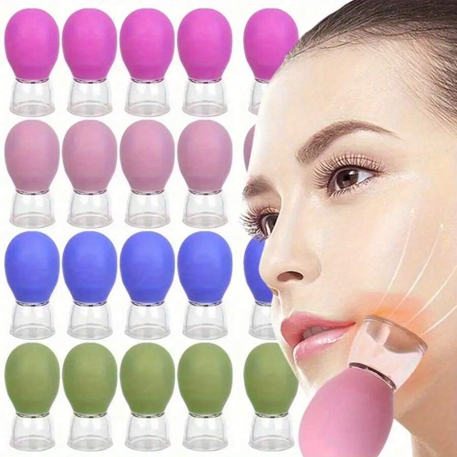 10PCS Silicone Cup, High Transparency Vacuum Suction Massage Cup, Household Silicone Facial Cup Set - Vacuum Suction Massage Cup, Soothing Muscles, Portable, Detachable, Essential For Returning To School - View 1