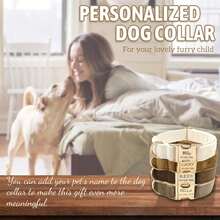 1pc Customized Velvet Dog Collar With Engraved Name, Phone Number And ID Tag, Soft And Adjustable, Suitable For Small, Medium And Large Dogs, Comes With Matching Leash, Personalized Dog Collar, Personalized Pet Accessories, Quiet Luxury Style - Light Coffee - View 12