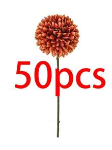 3/12pcs Artificial Chrysanthemum Balls, Hydrangea Balls, Wedding Decoration, Home Vase, Restaurant, Living Room, Bedroom, Bridal Bouquet, Birthday Party Decoration, New Year Valentine's Day Gift, Autumn Decoration, Back To School Room Decoration - Burnt Orange - View 11