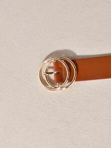 1pc Minimalist Fashion Versatile Women's Belt - Burnt Orange - View 2