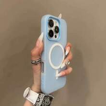 奢華啞光多巴胺果凍磁吸手機殼，適用於 iPhone 18 16 15 11 12 13 14 17 Pro Max Plus 17 AIR，防震保護殼，支援磁吸無線充電 - 藍色 - 查看 2
