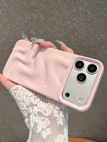 2pcs Set [Pink + Pearl White] 3D Wavy Phone Case Compatible With Iphone 18 Pro Max/18 Pro/18/17 Pro Max/17 Pro/17/16 Pro Max/16/16 Pro/16 Plus/15/15 Pro Max/15 Pro/15 Plus/11/12/13/14 Pro Max/12 Pro/12 Pro Max/13 Pro/13 Pro Max/14 Pro/14 Pro Max, Luxury Rhinestone Design, INS Style, High-End, Viral Niche Goddess Hard Shell, Full Coverage Anti-Drop, Precise Cutouts, Perfect Fit - Pearl White + Pink - View 5