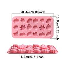 Autumn Harvest Theme 18-Cavity 3D Silicone Chocolate Mold, Maple Leaf, Acorn And Pumpkin Shapes, Thanksgiving Theme Candy, Pudding And Jelly Making Mold - View 4