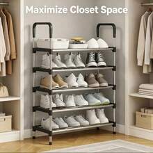 1pc 3-Tier Or 5-Tier Shoe Rack Storage Organizer, Large Capacity Shoe Storage Rack, Space-Saving, Suitable For Entryway, Hallway, Closet, Dorm, Easy To Assemble, Home Shoe Rack - View 7