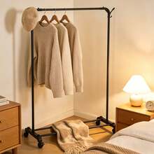 Perchero para Ropa de Doble Barra con Estante Inferior, Organizador de Ropa para Dormitorio y Vestidor, Estructura Amplia para Colgar Camisas, Vestidos, Pantalones y Chaquetas, Espacio Adicional para Zapatos, Cajas y Accesorios, Diseño Funcional para Mantener tu Hogar Ordenado - Multicolor-Tendedero de barra única - Ver 6