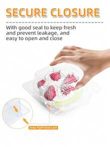 50/100pcs Transparent Plastic Food Containers With Lids, Thickened Disposable Sandwich Flip-Top Boxes, Suitable For Cake Slices, Desserts, Burgers, Salads, Pastries, Fruits, Takeout Trays - View 4