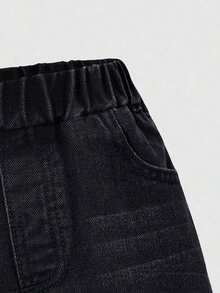 Tween Boy Spring Denim Jeans, New Fashion Style - Black - View 4