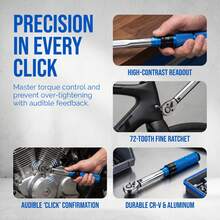 Kunci Torsi Preset Sepeda 5-25N.M Alat Perbaikan Sepeda yang Dapat Disesuaikan Kunci Pas Ratchet Drive 1/4" - Kunci - View 4