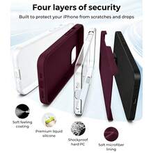 Case Compatible With Iphone 13 14 15, [Military-Grade Shock Protection] Silicone Case With Soft, Scratch-Resistant Microfiber Lining Case Compatible With Iphone 16 Pro Max 17 Pro Max XS Max XR 7 8 Plus SE2022 6s 6s Plus 12 Mini 11 - Plum - View 6