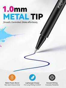 ZhiJi 12/10/8/6pcs Colorful Neutral Pens - Retractable, Fine Tip (1.0mm), Multiple Vibrant Colors, Gel Pen Set, Eyeliner Pen, Needle Pen, Ballpoint Pen, Perfect For Vibrant Colored Writing And Sketching, Smooth Writing, Used For Painting, Highlighting, Note-Taking, Making Manuals, Office Use - Multicolor - View 5