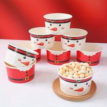 Christmas Treat Cups, Santa And Snowman Paper Dessert Cups For Popcorn, Candy, Snacks, Ice Cream, Holiday Party Favors And Christmas Table Decorations - View 6