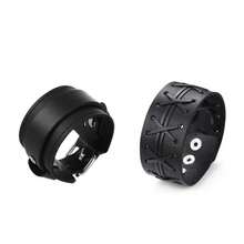 2pcs Black Motorcycle Style Fashion Punk Bracelet, Suitable For Men's Daily Riding Outdoor Fashion Wear, Exquisite Bracelet Set For Men - Black - View 8