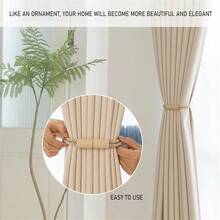 2pcs Curtain Tiebacks Magnetic Boho Curtain Holders For Drapes Rope Curtain Tie Backs For Curtains Window Treatment Holdbacks For Home Decorative - Multi-color - View 2