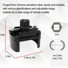 Chave de filtro de óleo automotivo, com mandíbulas duplas ajustáveis ​​(60-80 mm), ferramenta para remoção de filtro de óleo automotivo, acessório tipo tampa de transmissão, compatível com filtros de óleo pequenos. - A - Visão 5
