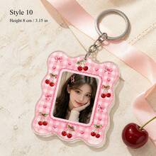 1pc Custom Personalized Photobooth Style Keychain, Custom Photo Couples Keychain, Besties Photo Keychain, Gift For Boyfriend, Besties Gift - Pink - View 13