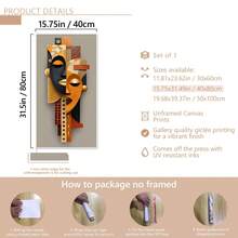1 Piece Frameless Modern African Style Abstract African Face Canvas Wall Art Poster, For Living Room, Bedroom, And Modern Decoration - 222 - View 7