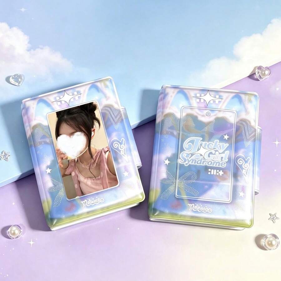 1pc Purple Dreamy Gradient Card Album, Y2K Sweet Cool Style 1-Pocket Photo Album, Girly Cloud & Starlight Cover, Idol Photo Card Storage Book, Portable Loose-Leaf Idol Photo Collection Book, Student Anime Card Storage Tool, YOUCHENGYOUPIN Compatible With 3-3.5 Inch Photo Cards And Photos, Portable Photo Album For Idol Fans, Highly Attractive Idol Photo Card Collection And Storage Book - Card Pack - View 1
