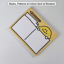 2pcs/3pcs/4pcs/Random Style Pattern Color Cartoon Smiling Face Lemon Sticky Notes, Non-Adhesive Tearable Simple Cute Planner Material Paper, High-Value Student Office Diary Suitable For Planner Collage Student Office Worker Enthusiasts, Used For Daily Notes Learning Planning, Can Be Used As Birthday Back To School Season Various Festival Small Gifts For Self-Use And Gifting - one-size - View 7