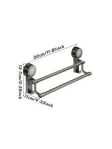 Bathroom Suction Cup Towel Rack, No-Drill Adhesive Installation, Double Bar Towel Rack, No-Drill Wall-Mounted Bathroom Towel Rack, No-Drill Wall-Mounted Towel Hooks, Suitable For Bathroom And Kitchen, Double Bar Towel Rack With Hooks, Modern Design Style - Multicolor - View 14