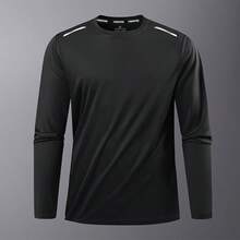 Functional Long Sleeve Sports Top, Slim Fit Shoulder And Waistline, Suitable For Outdoor And Daily Wear, Sleek Style, Black - Black - View 3