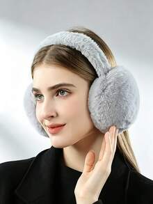 Women's Windproof Warm Ear Muffs, Soft Comfortable Winter Ear Covers, Foldable And Easy To Store, Elastic Hair Accessory, Suitable For Outdoor Commuting, Skiing, Traveling And School Use - Multicolor - View 1