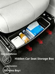 Car Seat Storage Box With Car Hook, Suitable For Most Car Models, Front And Rear Seat Space Organizer, Hidden Tray, Efficient Car Parts Storage, Car Organizer, Perfect For Work, Business, Commute, Easy To Carry, Multi-Functional Storage Box, Wedding Gift, Father's Gift, Birthday Gift, Holiday Souvenir, Graduation Gift - A - View 7