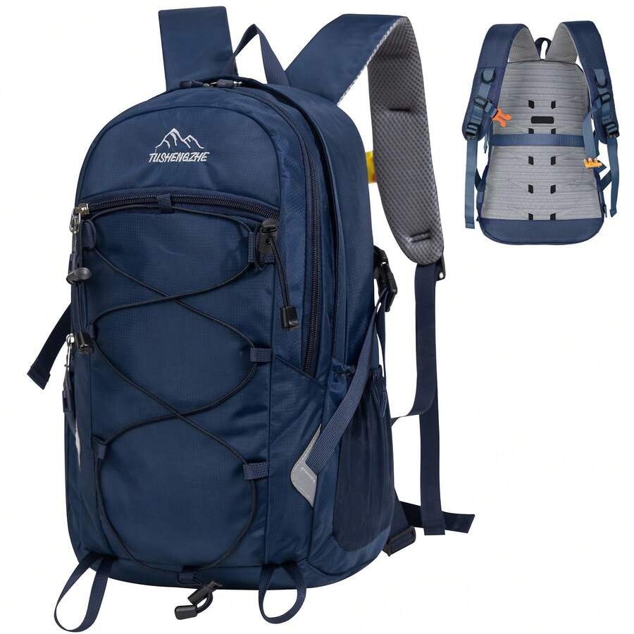NEWHEY Unisex Multi-Function Hiking Backpack, 49*39*18cm Waterproof Lightweight Daypack, EVA Back Panel, With Chest Strap And Thick Padding, Suitable For Camping, Travel, Outdoor, Black/Green/Yellow - Multicolor - View 1