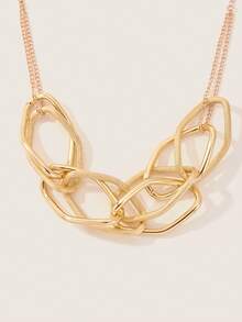 Valisandre A Women's Geometric Personalized Exaggerated Chain Hip-Hop Necklace Women's And Cool Thick Chain Necklace - Gold - View 2