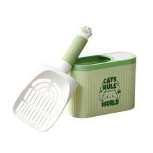 Cat Supplies & Litter Scoops Litter Scoop With Storage Rack, Durable Plastic Material, Extra Garbage Bag Storage Compartment, Pet Hygiene Essential, Multi-Cat Family Essential, Easy To Access & Kitten Supplies - Multicolor - View 8