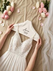 1pc Customized Dress Hanger Cover, Personalized Text Non-Slip Clothing Cover, Suitable For Wedding, Bridesmaid Invitation, Bridal Shower, Home Closet Decor, Wedding Season Gift For Her (Hanger Not Included) - Multicolor - View 7
