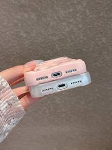 2pcs Set [Pink + Pearl White] 3D Wavy Phone Case Compatible With Iphone 18 Pro Max/18 Pro/18/17 Pro Max/17 Pro/17/16 Pro Max/16/16 Pro/16 Plus/15/15 Pro Max/15 Pro/15 Plus/11/12/13/14 Pro Max/12 Pro/12 Pro Max/13 Pro/13 Pro Max/14 Pro/14 Pro Max, Luxury Rhinestone Design, INS Style, High-End, Viral Niche Goddess Hard Shell, Full Coverage Anti-Drop, Precise Cutouts, Perfect Fit - Pearl White + Pink - View 8
