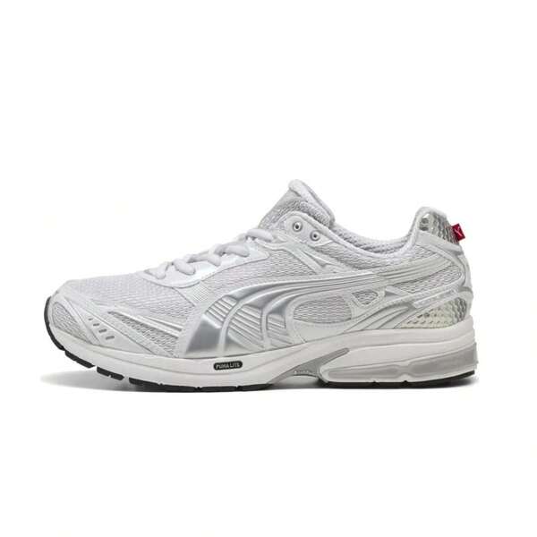 Puma Homura OG Unisex Gray Sneakers: Runner Design Inspired By The 2000s, With Breathable Mesh, Synthetic Details, And Metallic Finishes.
