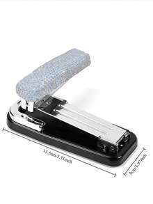 1pc High-Quality Rhinestone Decorated Multi-Function Stapler, Rotatable Stapler, Large Size Effortless Multi-Function 12# Stapler, Paper Depth 3.74in, Office Home Student Binding Tool, 500pcs Staples Can Bind 50 Sheets Of Paper, Rhinestone Decorated Artwork - Multicolor - View 2