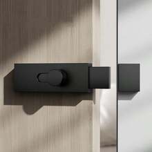 Kunci Pintu Paduan Aluminium untuk Pintu Kamar, Pintu Lemari Kamar Mandi, Sekrup Kunci untuk Pemasangan Tetap - hitam - View 4