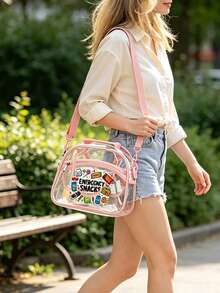 Lunch Bag With Snack Themed Patterns, Women's Handbag/Shoulder Bag, Mini Sauce Sorting Bottle, Fashionable Personalized Women's Handbag, Large Capacity Simple Storage Bag, Essential Picnic Storage Bag For Camping, Multifunctional Storage Bag - Multicolor - View 1
