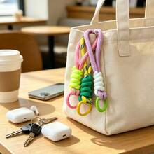 6/11/22pcs Colorful Woven Keychains, Fashionable Phone Lanyards, Children's Handmade Sewing Accessories, Mixed Pattern Cute Keychain Pendants, Phone Accessories, Storage Box, Fun Design, Suitable For Halloween Gifts And Holiday Decorations - Multicolor - View 12