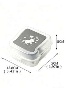 1pc Cartoon Unicorn Pattern High-transparent Pp Dustproof Lunch Box For Work, Home, Outdoor Activities - Clear - View 5