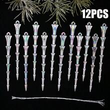 12/24/48pcs Transparent Icicle Pendant, Colorful Icicle Christmas Tree Decoration Pendant, Plastic Spiral Icicle Decoration Pendant, Christmas Decoration - Ice Bar - View 27